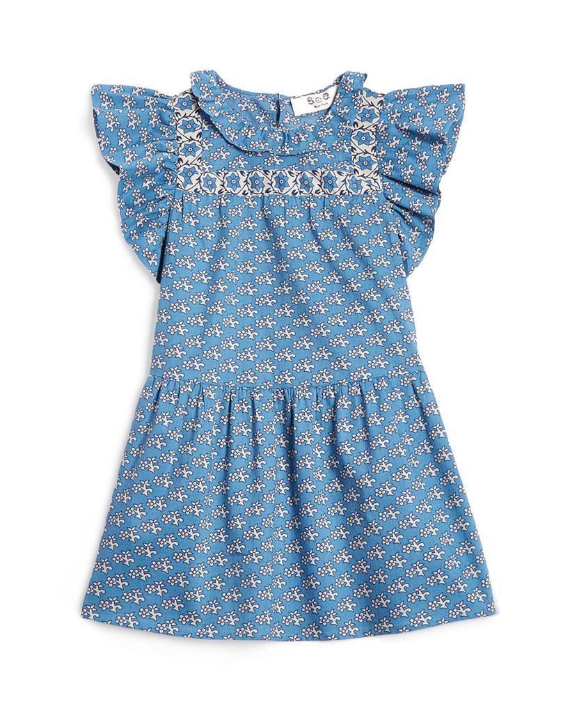 商品Sea|Girls' Fernanda Floral Print Flutter Sleeve Dress - Little Kid, Big Kid,价格¥725,第1张图片