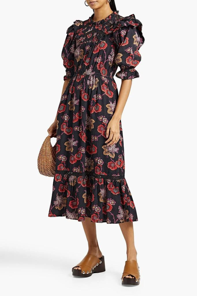 商品Sea|Lucinda ruffled floral-print cotton midi dress,价格¥1450,第2张图片详细描述