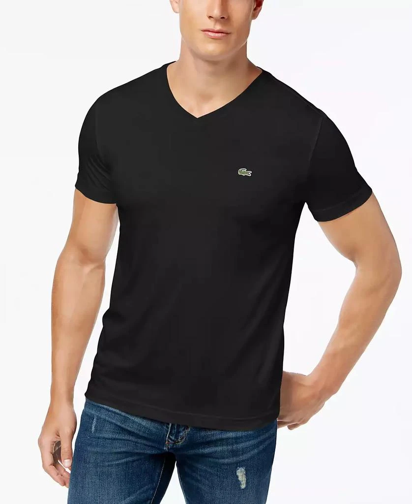 商品Lacoste|Men’s Classic V-Neck Soft Pima Cotton Tee Shirt,价格¥274,第1张图片