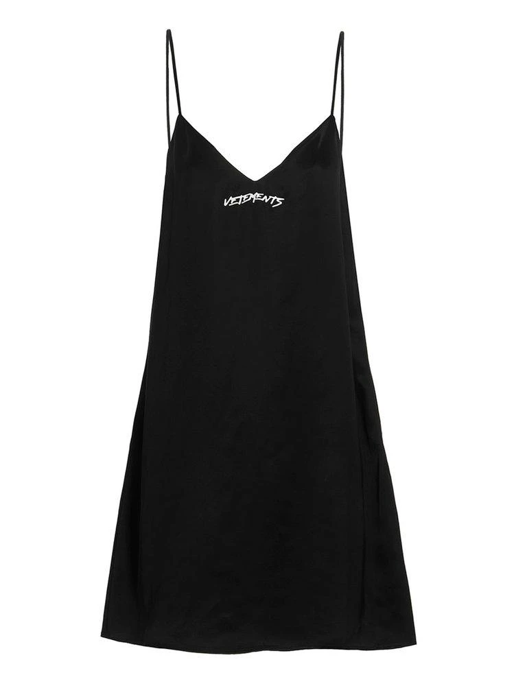商品Vetements|Vetements Logo Printed Slip Mini Dress,价格¥2544,第1张图片