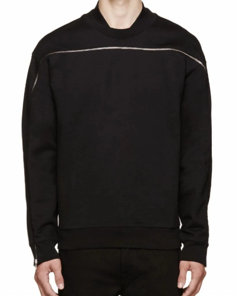商品Alexander McQueen|Men Single Zip Sweatshirt In Black,价格¥1704,第4张图片详细描述