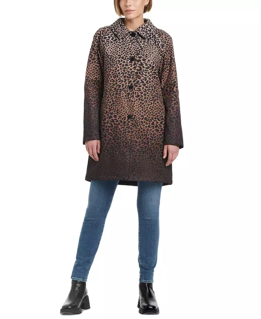 Women's Hooded Leopard-Print A-Line Raincoat 商品