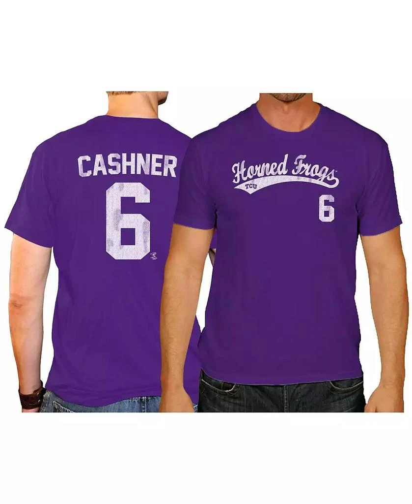 商品The Original Retro Brand|Men's Andrew Cashner Purple TCU Horned Frogs NCAA Baseball T-shirt,价格¥241,第1张图片