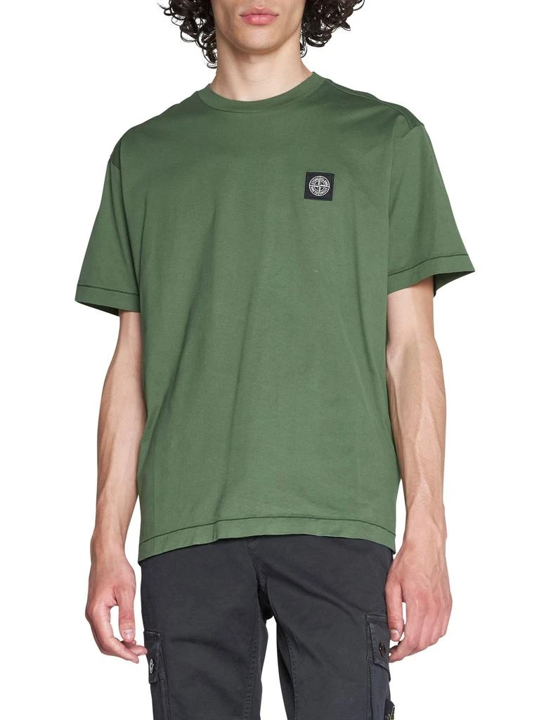 商品Stone Island|Stone Island Logo Patch Crewneck T-Shirt,价格¥1477,第2张图片详细描述