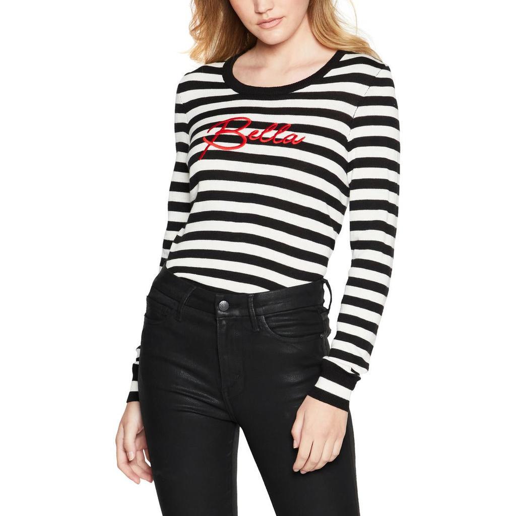 商品BCBG|BCBGeneration Women's Long Sleeve Striped Graphic Pullover Sweater,价格¥74,第4张图片详细描述