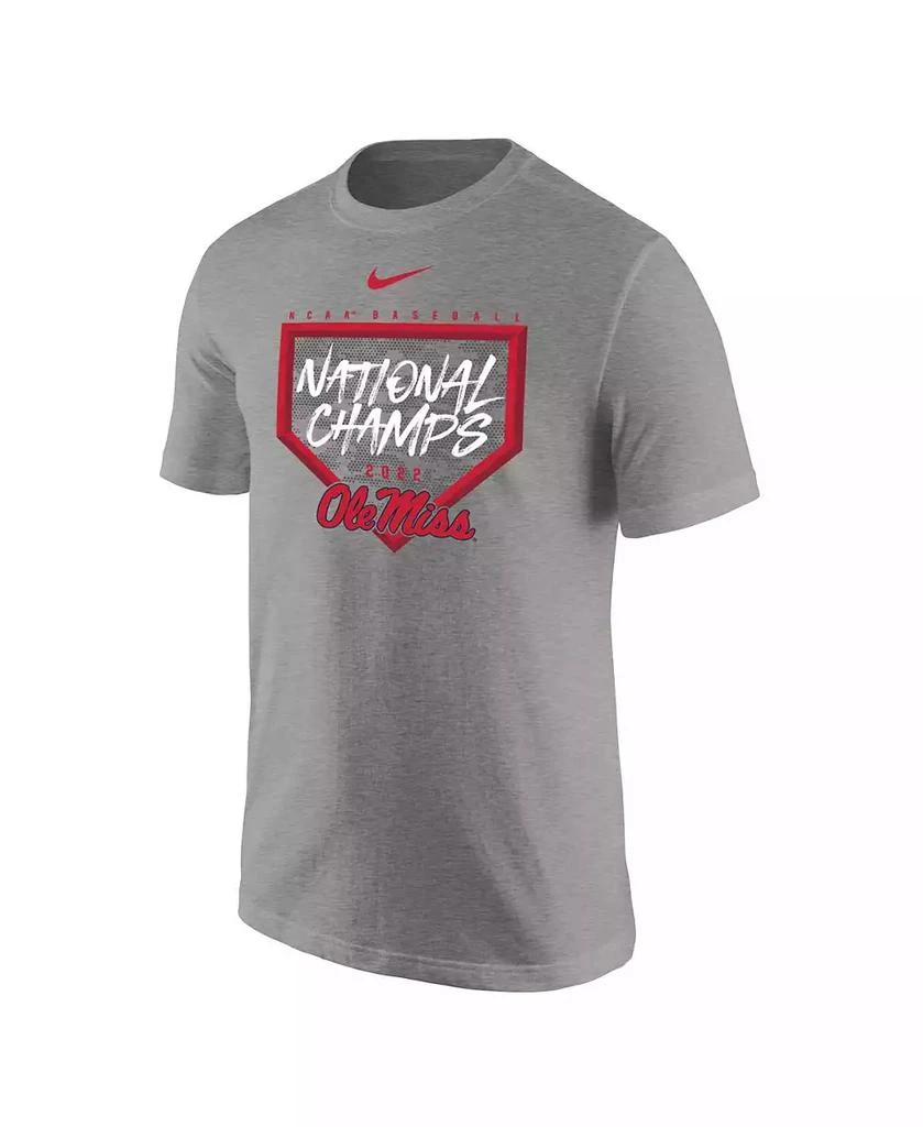 商品NIKE|Men's Heathered Gray Ole Miss Rebels 2022 NCAA Men's Baseball College World Series Champions T-shirt,价格¥263,第2张图片详细描述