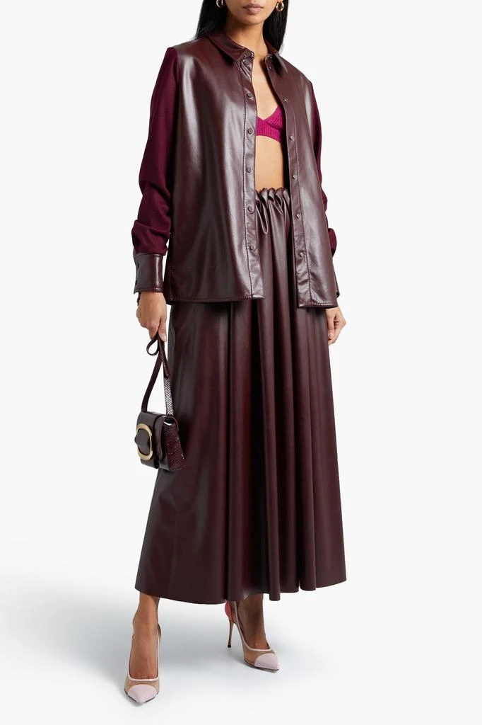 商品ROKSANDA|Faux leather-paneled jersey shirt,价格¥1673,第4张图片详细描述