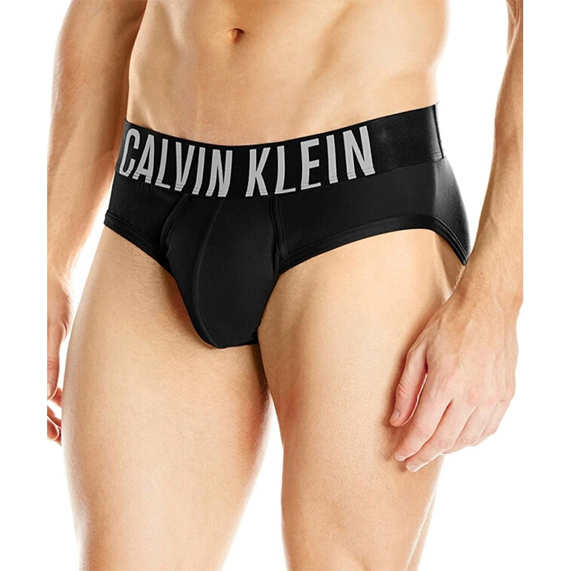 Calvin Klein 卡尔文 克莱恩 黑色涤纶腰边加宽男士三角内裤 NB1044-001 商品