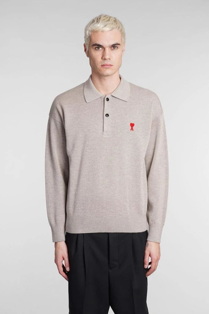 商品AMI|Ami Alexandre Mattiussi Polo In Beige Wool,价格¥2607,第1张图片