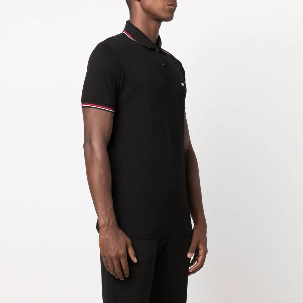 商品[国内直发] Emporio Armani|阿玛尼 鹰标修身休闲短袖Polo衫 男款 黑色,价格¥648,第10张图片详细描述