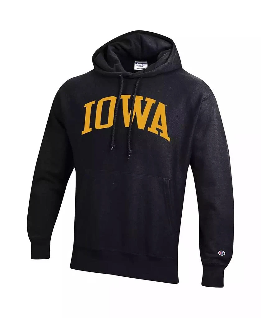 商品CHAMPION|Men's Black Iowa Hawkeyes Team Arch Reverse Weave Pullover Hoodie,价格¥472,第3张图片详细描述