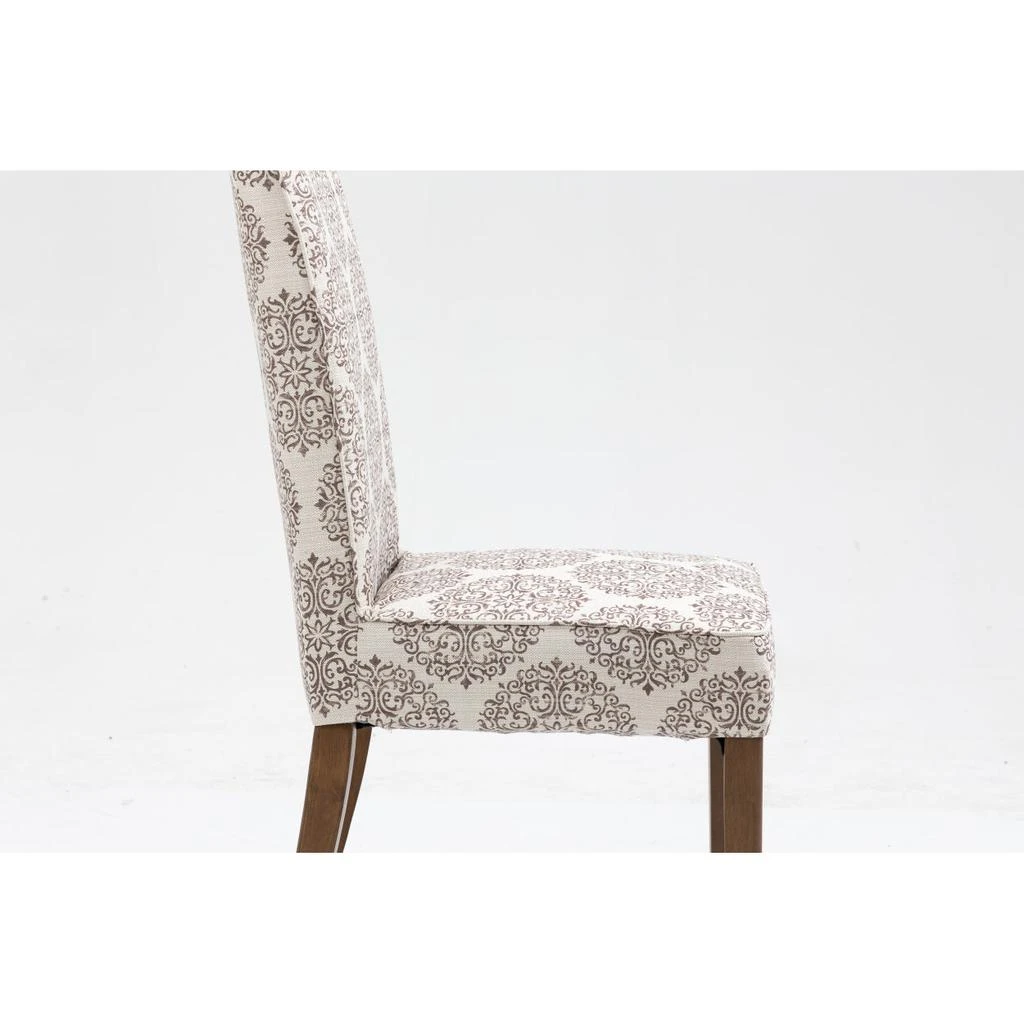 Cover Removable Interchangeable and Washable Coffee Medallion Fabric Upholstered Parsons Chair 商品