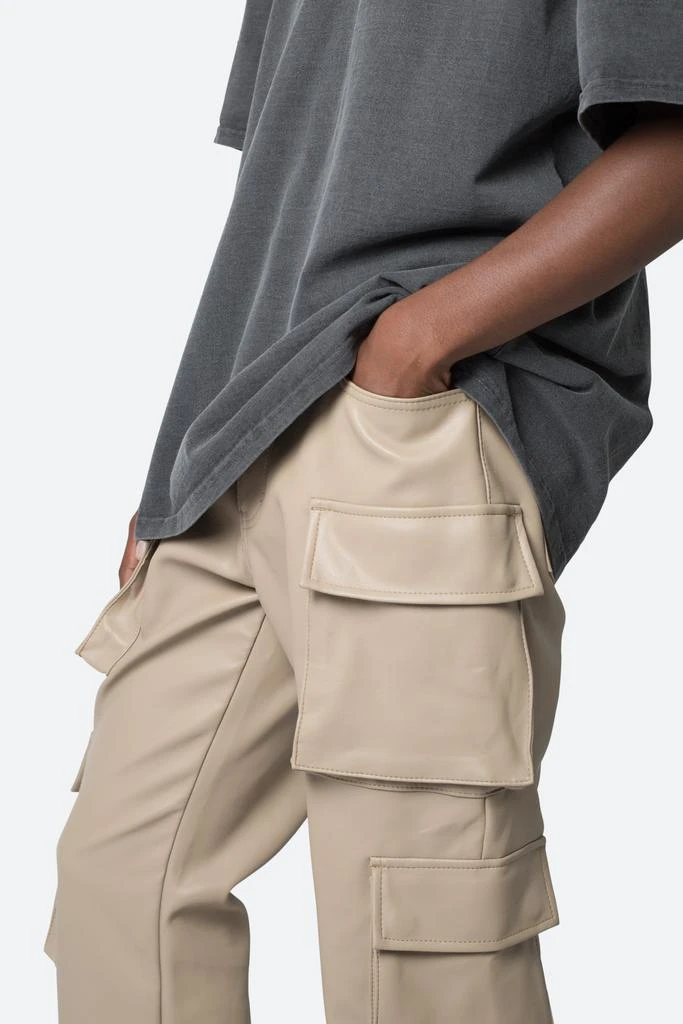 Leather Double Snap Cargo Pants - Khaki 商品