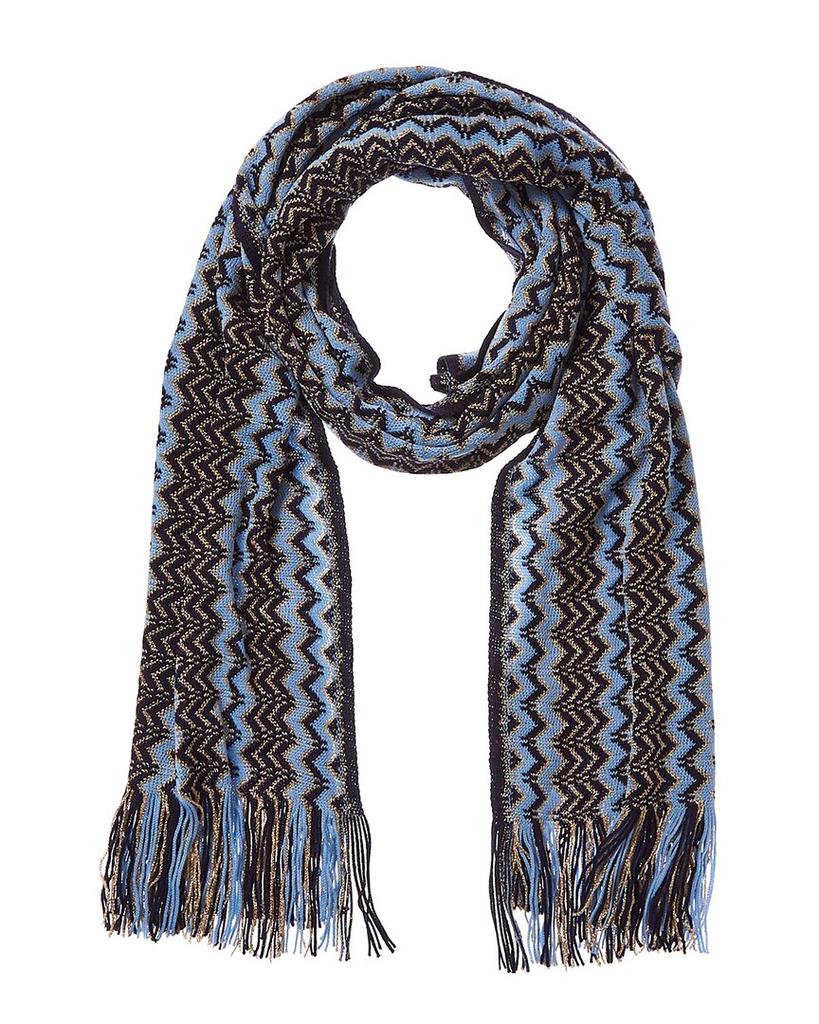 Missoni Wool-Blend Scarf, Blue商品第1张图片规格展示