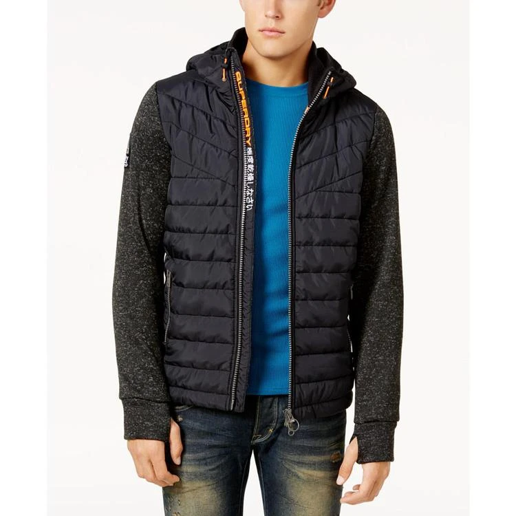 商品Superdry|Men's Mixed Media Hooded Jacket,价格¥425,第1张图片