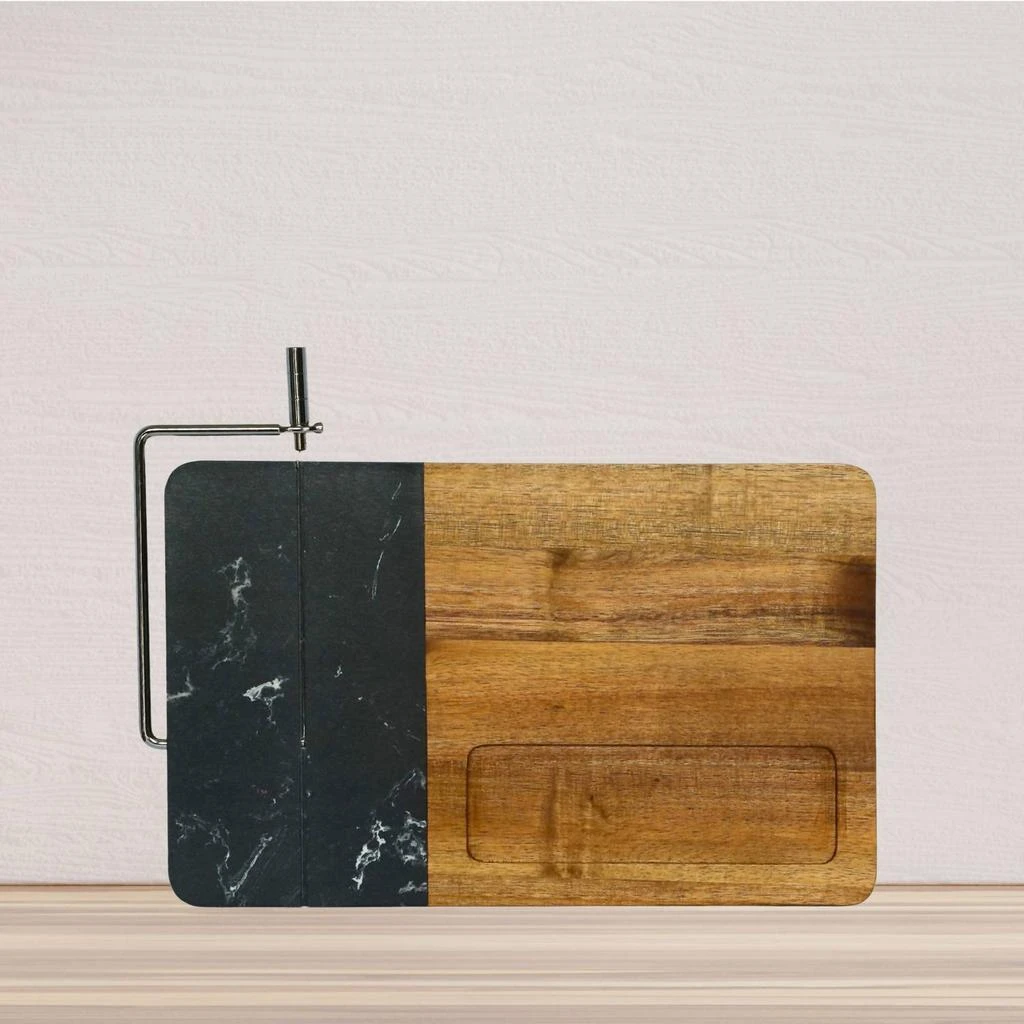 商品Creative Gifts International|Creative Gifts International - Marble and Acacia Wood Board with Slicer,价格¥391,第3张图片详细描述