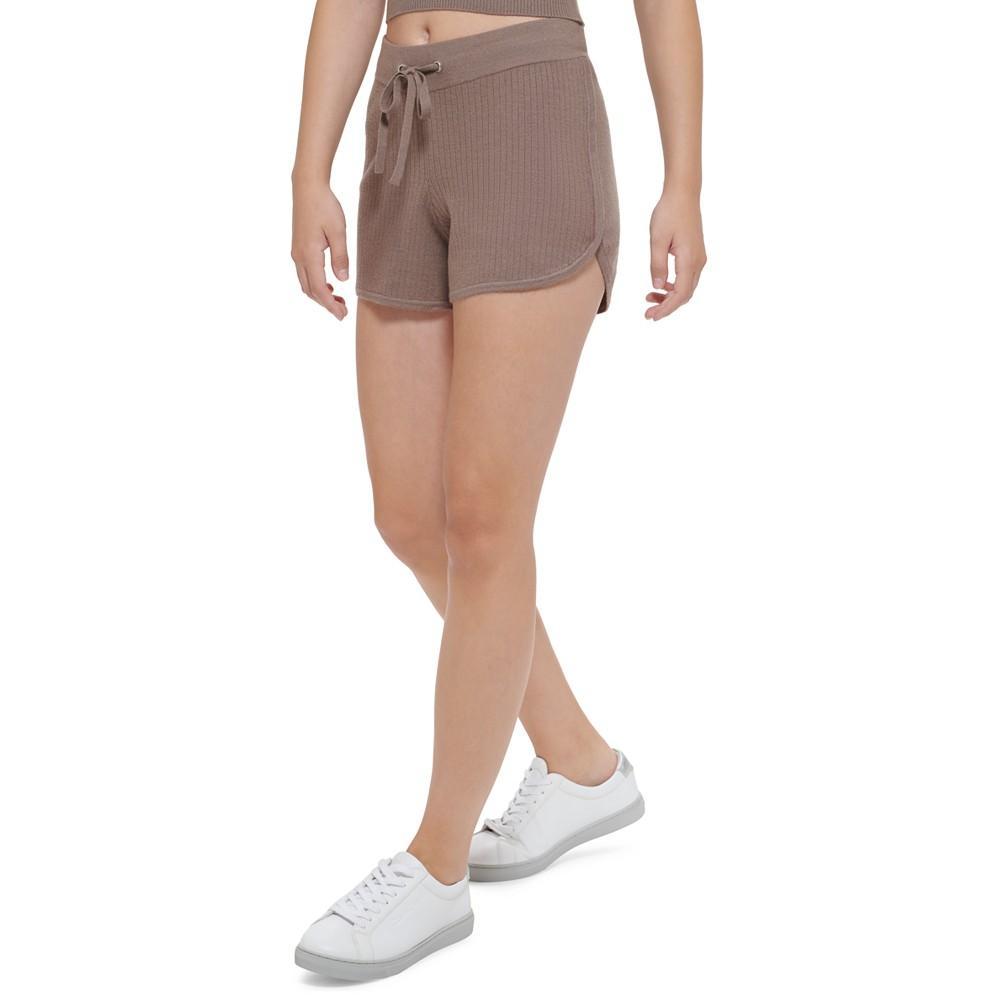 商品Calvin Klein|Women's Ribbed-Knit Drawstring Shorts,价格¥168,第5张图片详细描述