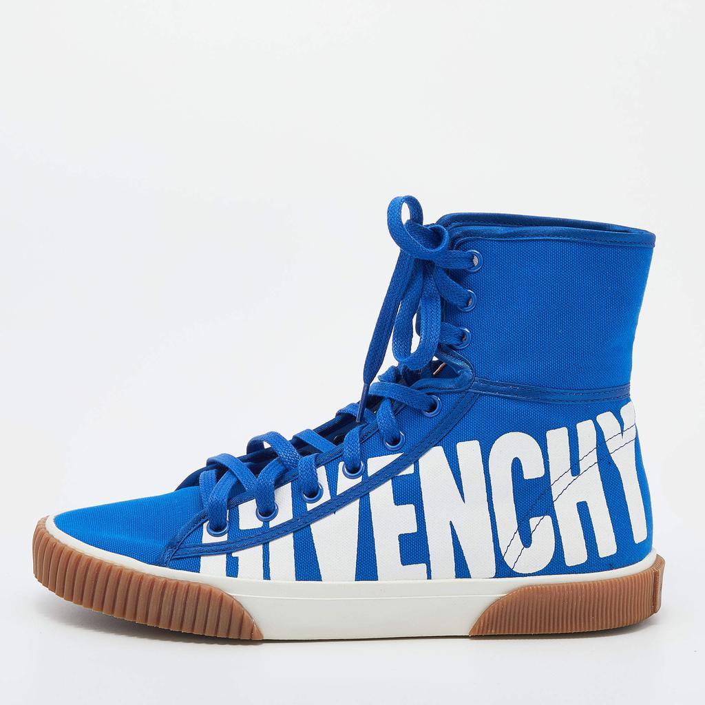 商品[二手商品] Givenchy|Givenchy Blue Canvas Boxing High Top Sneakers Size 37,价格¥1325,第1张图片