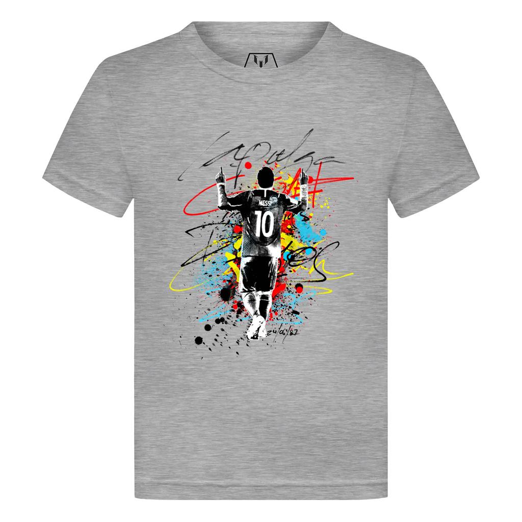 Messi La Pulga Paint Splash Kid's Graphic T-Shirt商品第5张图片规格展示