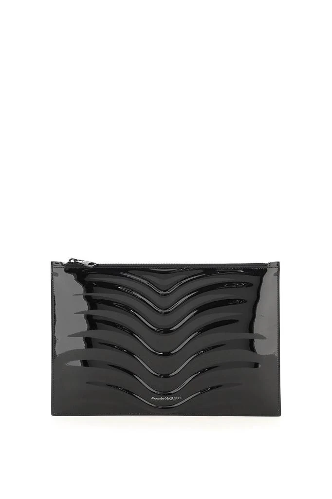 商品Alexander McQueen|Alexander mcqueen patent leather flat pouch,价格¥2206,第1张图片