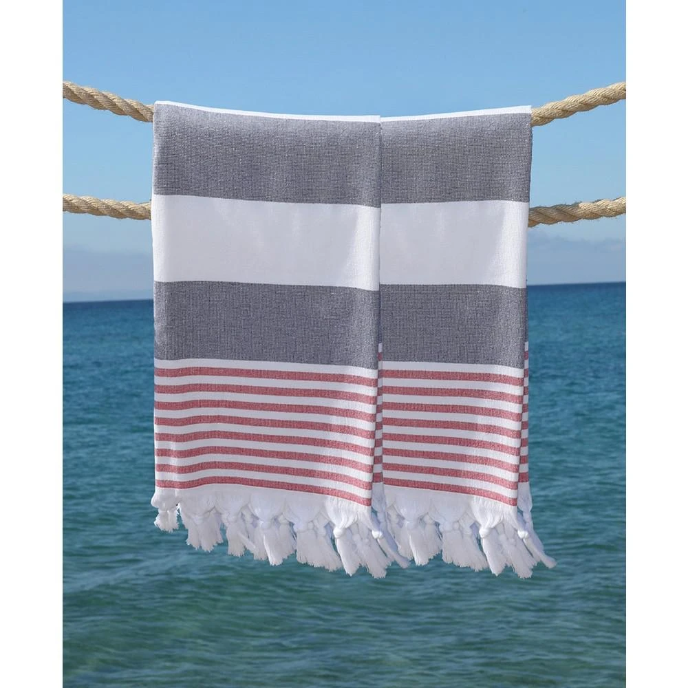 商品Linum Home Textiles|Textiles Patriotic Pestemal Pack of 2 100% Turkish Cotton Beach Towel,价格¥204,第5张图片��详细描述