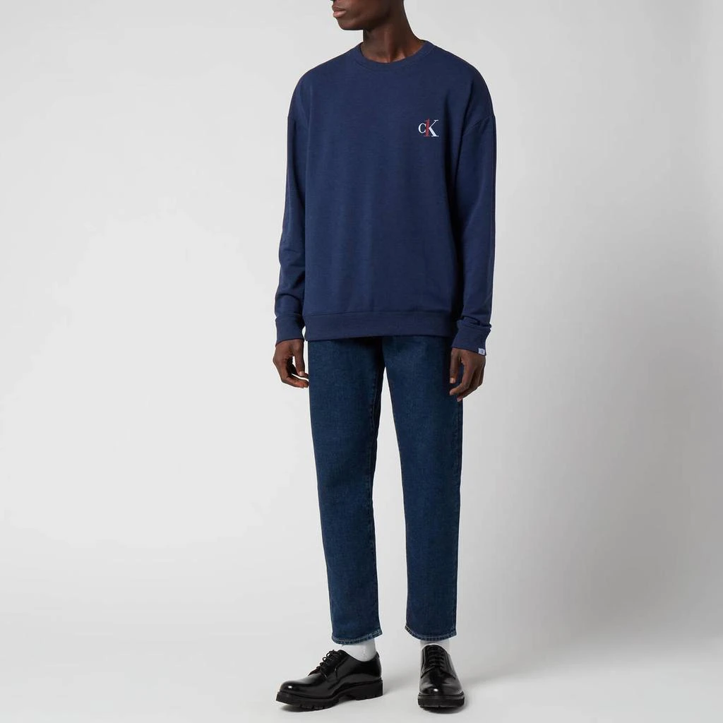 商品Calvin Klein|Calvin Klein Men's Crewneck Sweatshirt - Midnight Heather,价格¥223,第3张图片详细描述