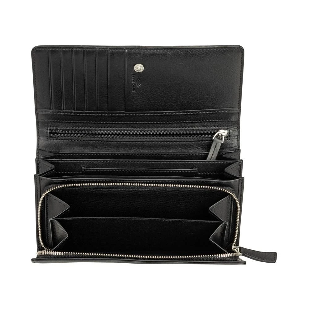 商品Mancini Leather Goods|Women's Croco Collection RFID Secure Clutch Wallet,价格¥771,第4张图片详细描述