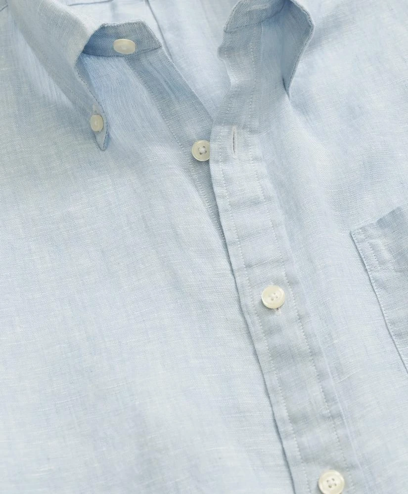 商品Brooks Brothers|Irish Linen Short-Sleeve Sport Shirt,价格¥955,第3张图片详细描述