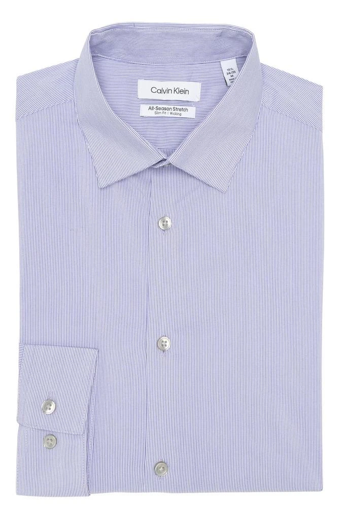 商品Calvin Klein|All Season Stripe Slim Fit Dress Shirt,价格¥302,第1张图片