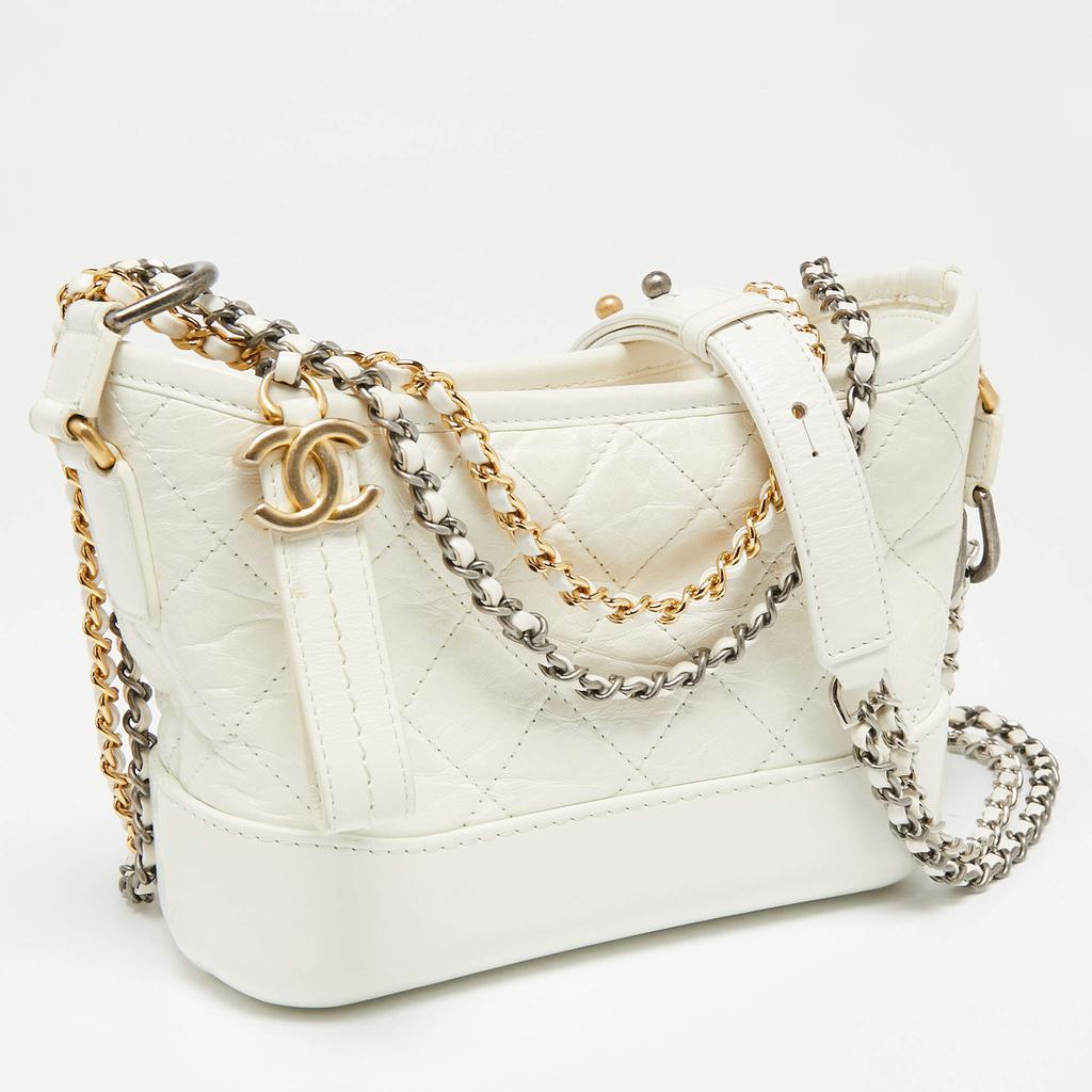 商品[二手商品] Chanel|Chanel Off White Quilted Leather Gabrielle Hobo,价格¥23319,第5张图片详细描述