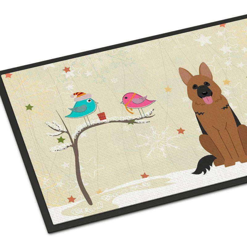 商品Caroline's Treasures|24 in x 36 in Christmas Presents between Friends German Shepherd Door Mat Indoor/Outdoor,价格¥309,第1张图片
