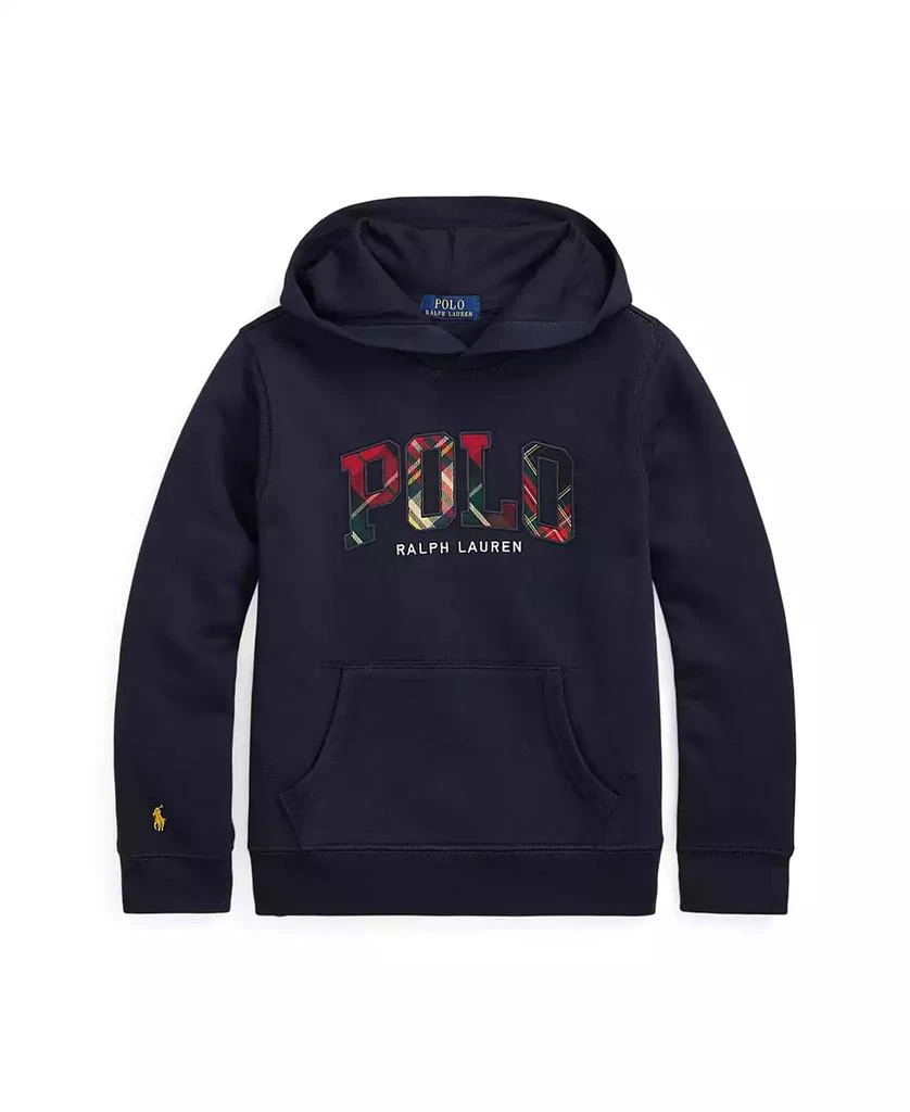 商品Ralph Lauren|Big Boys Plaid-Logo Fleece Hoodie,价格¥389,第1张图片