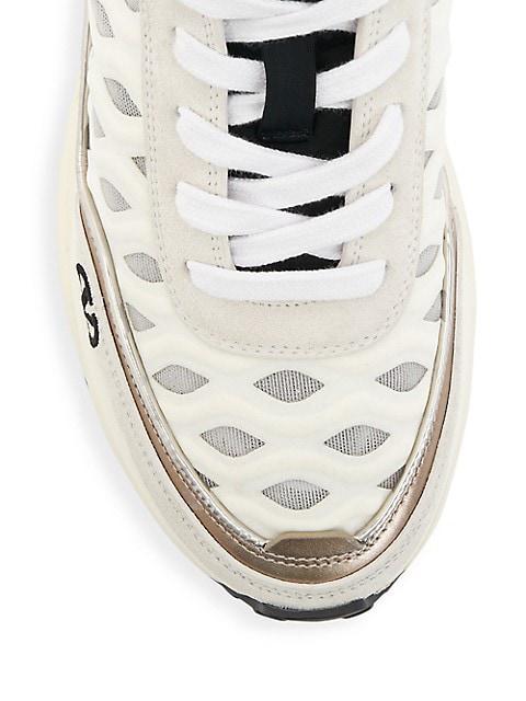 商品Valentino|Leather & Textile Logo-Embroidered Running Sneakers,价格¥6480,第6张图片详细描述