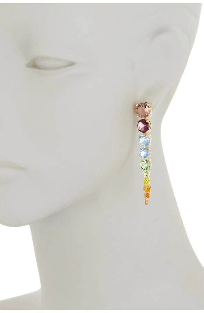 商品Rivka Friedman|18K Gold Clad Reverse Graduated Rainbow Candy Faceted Crystal Dangle Earrings,价格¥370,第2张图片详细描述