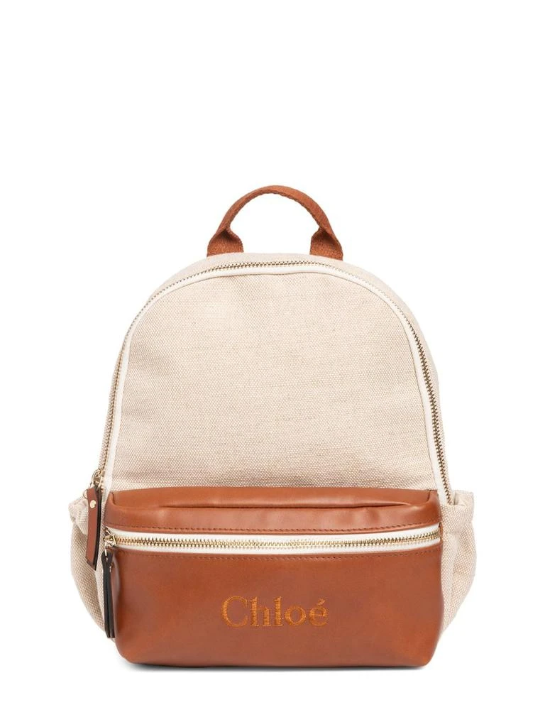 商品Chloé|Organic Canvas Backpack W/ Logo,价格¥2868,第1张图片