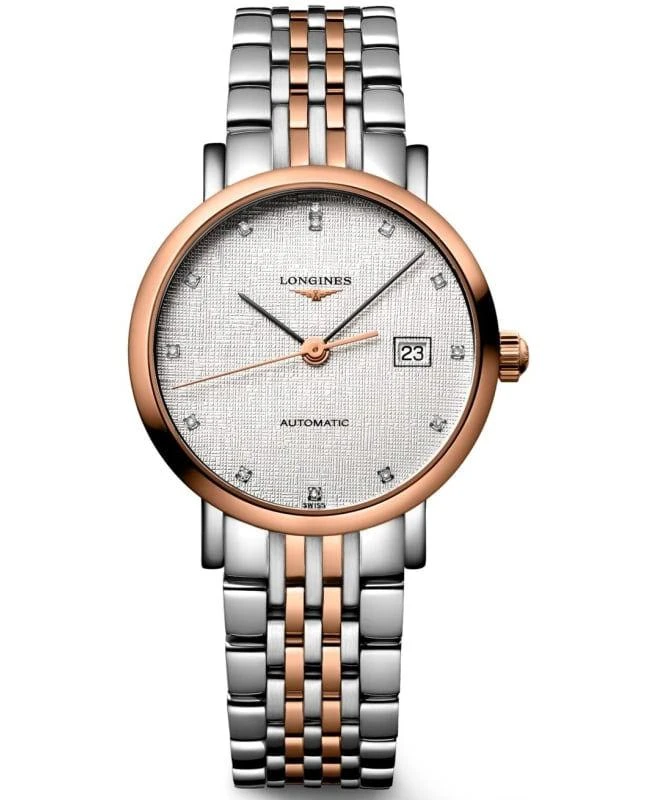 商品Longines|Longines Elegant Collection Silver Diamond Dial Steel and Rose Gold Women's Watch L4.310.5.77.7,价格¥18888,第1张图片