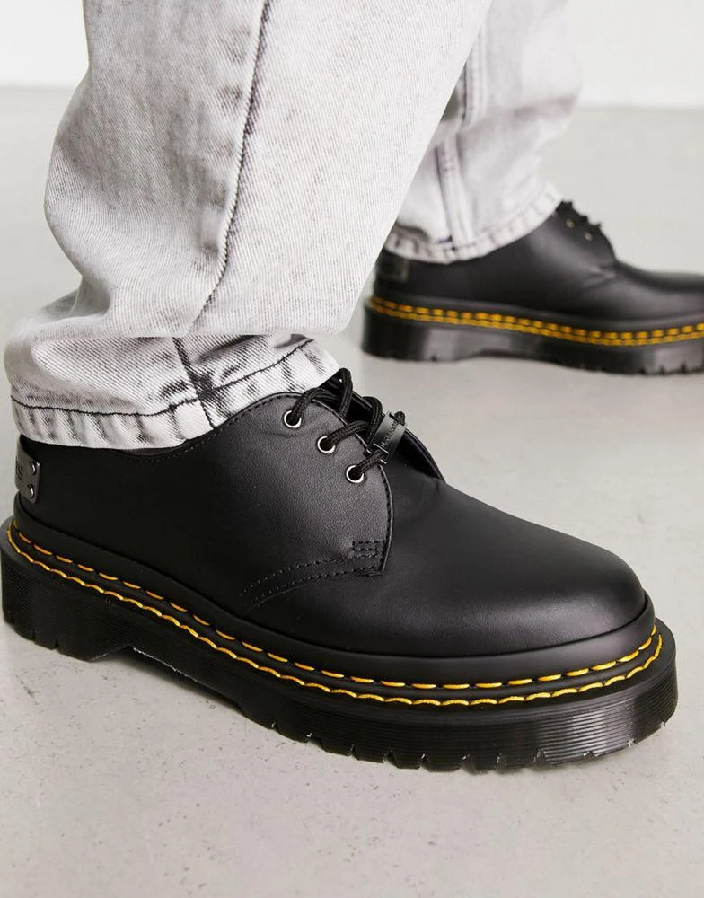 商品Dr. Martens|Dr Martens 1461 bex ds pltd 3 eye shoes in black backhand,价格¥1688,第1张图片