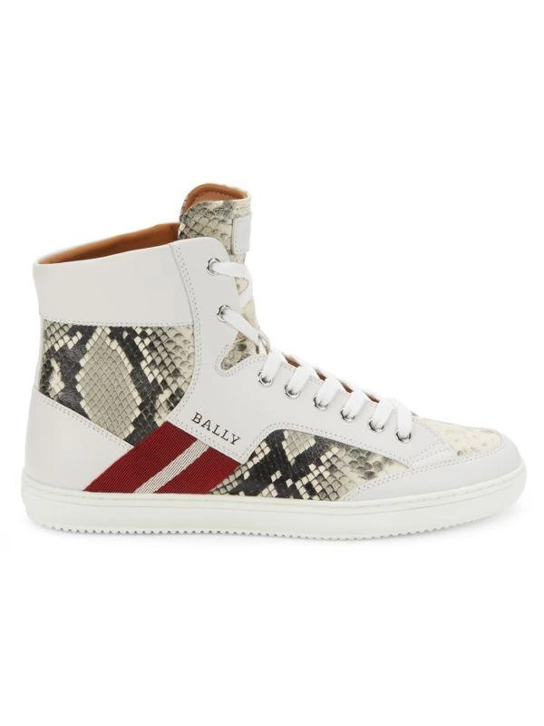 商品Bally|Snakeskin Embossed Leather High Top Sneakers,价格¥1049,第1张图片