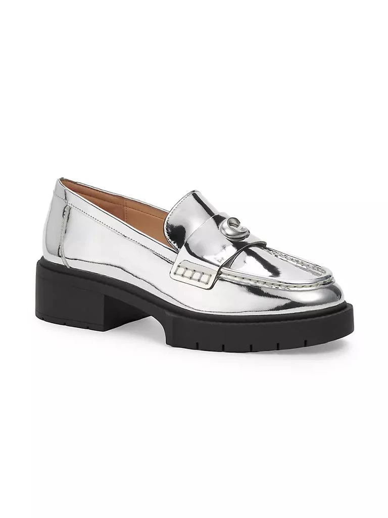 商品Coach|Leah Metallic Leather Loafers,价格¥1660,第2张图片详细描述