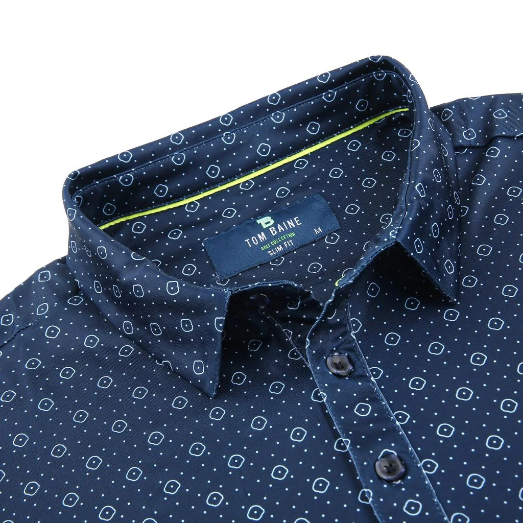 商品Tom Baine|Men's Performance Geometric Print Four-Way Stretch Golf Polo,价格¥236,第3张图片详细描述
