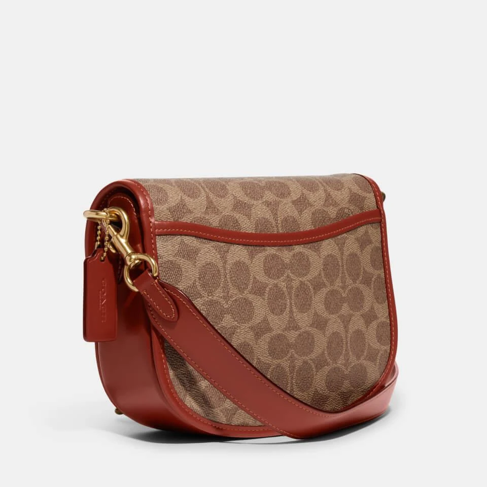 商品Coach|Coach Women's Coated Canvas Signature Willow Saddle Bag - Tan Rust,价格¥2599,第3张图片详细描述