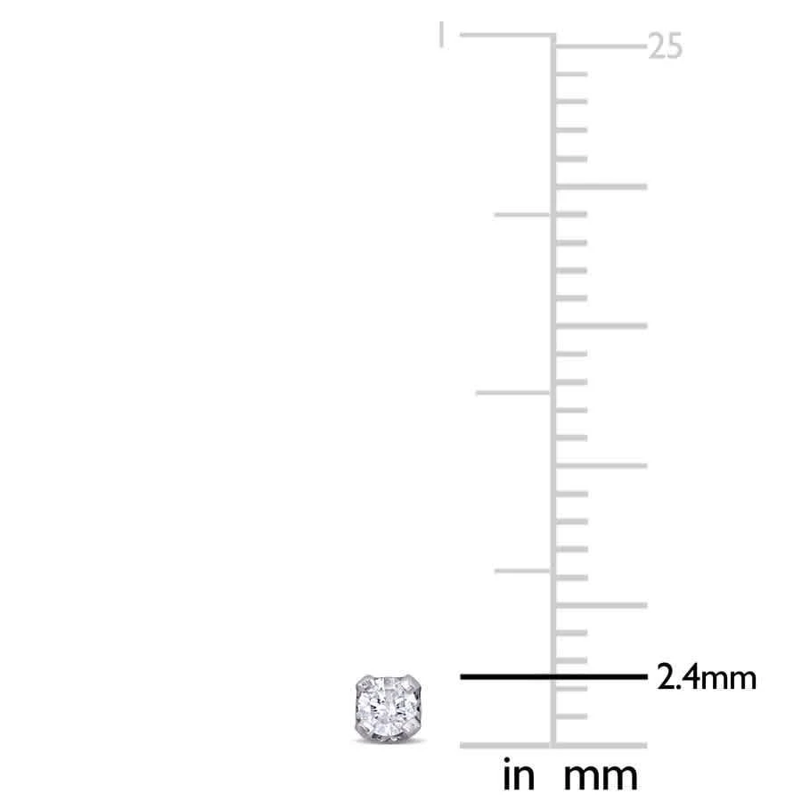 商品Amour|1/10 CT TW Diamond Stud Earrings For Children In 14K White Gold,价格¥1003,第2张图片详细描述