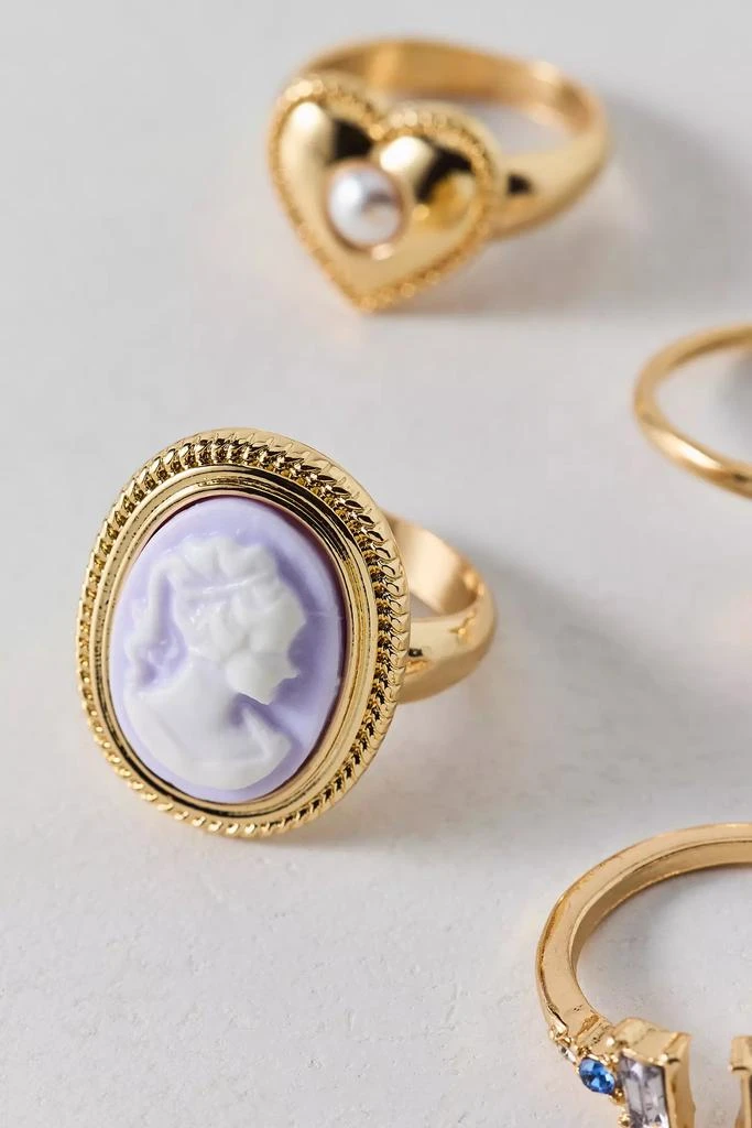 商品Urban Outfitters|Embellished Cameo Ring Set,价格¥111,第2张图片详细描述
