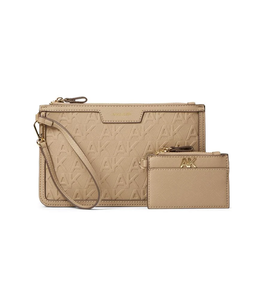 商品Anne Klein|Embossed Logo Card Case and Pouch Set,价格¥216,第1张图片