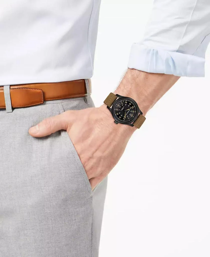 商品Hamilton|Men's Swiss Automatic Khaki Field Brown Leather Strap Watch 42mm,价格¥8464,第2张图片详细描述