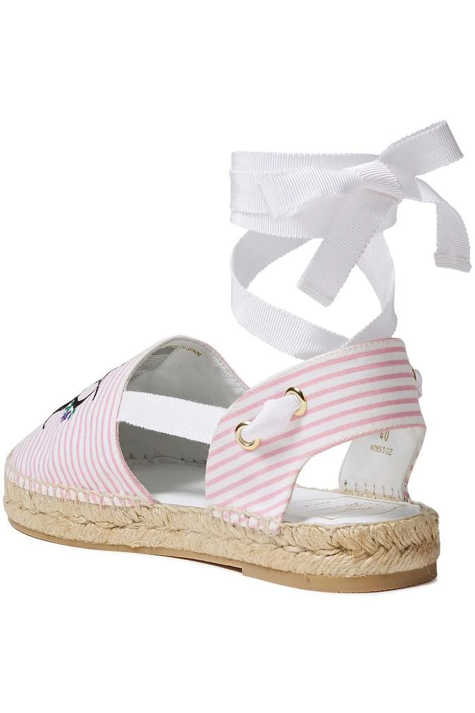 商品Roger Vivier|Blooming RV embroidered striped canvas espadrilles,价格¥873,第3张图片详细描述