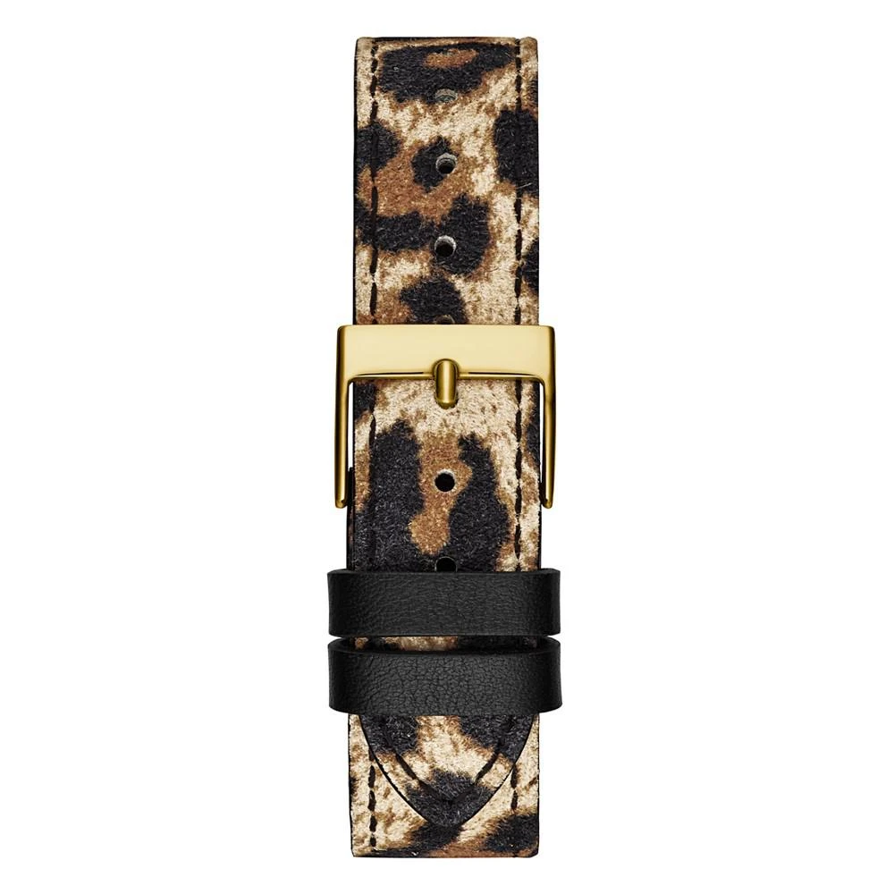 商品GUESS|Women's Gold-Tone Glitz Animal Print Genuine Leather Strap Watch, 34mm,价格¥733,第3张图片详细描述