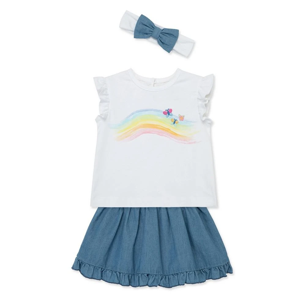 商品Little Me|Baby Girls Rainbow Fashion Skort Set with Headband,价格¥162,第3张图片详细描述