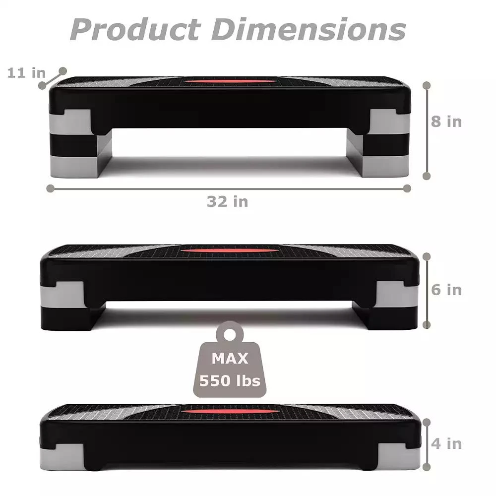 商品Costway|32'' Fitness Aerobic Step Adjust 4" - 6" - 8" Exercise Stepper,价格¥276,第2张图片详细描述