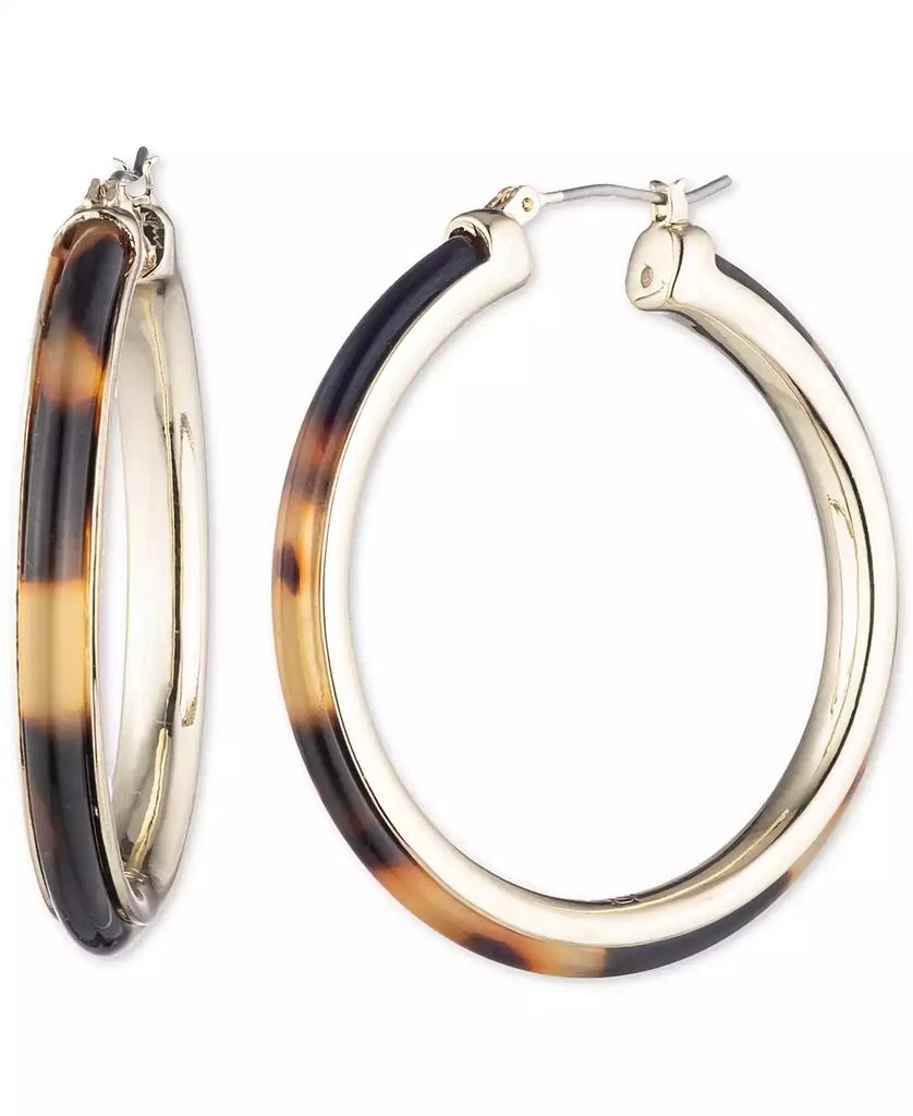 商品Ralph Lauren|Gold-Tone Tortoise-Look Medium Hoop Earrings, 1.7",价格¥342,第1张图片